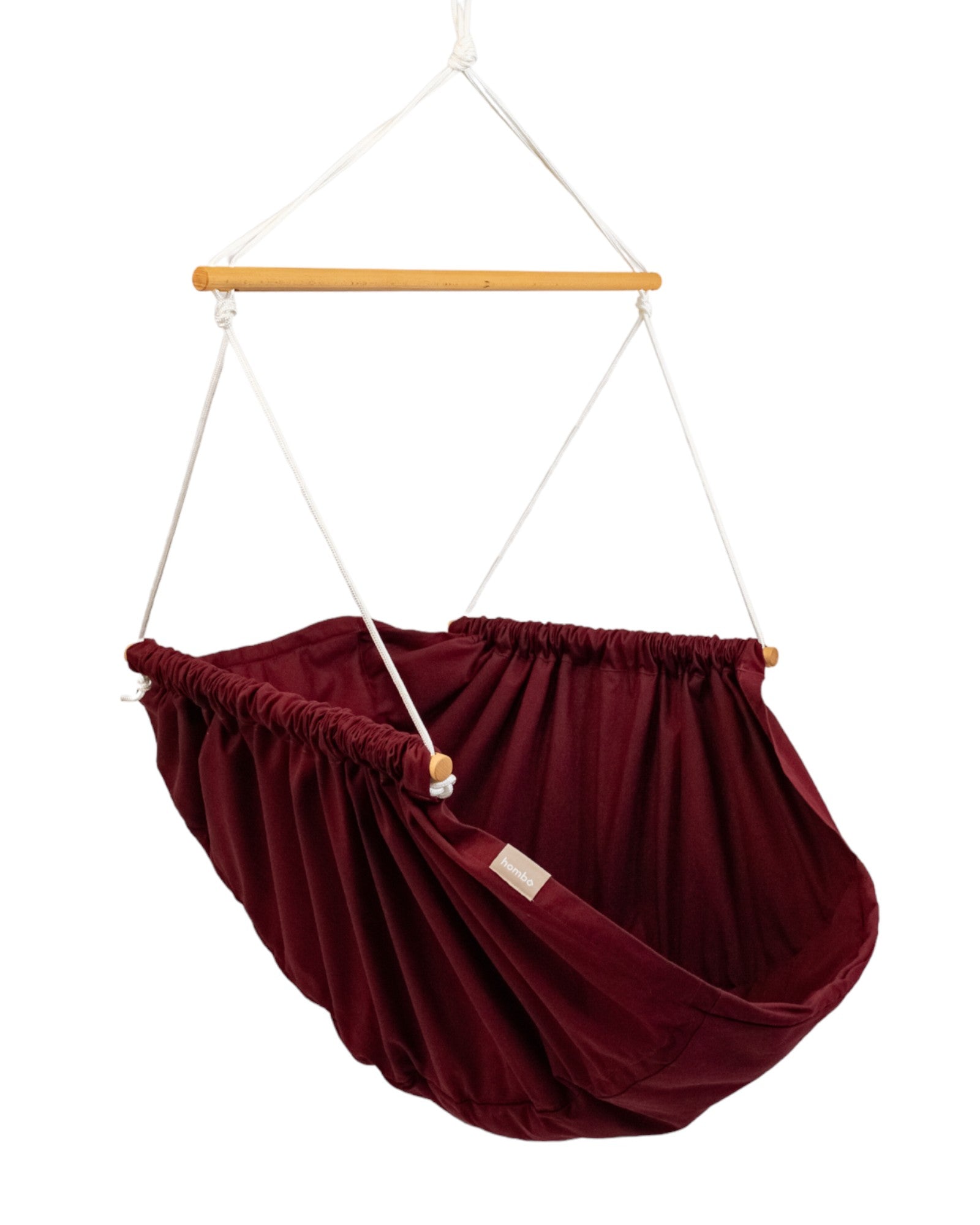 homba® zen hanging chair cotton burgundy