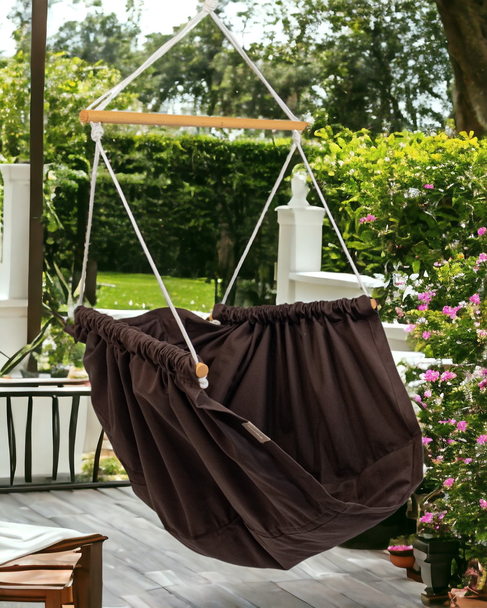 homba® zen mini hanging chair cotton brown (2-10 years)