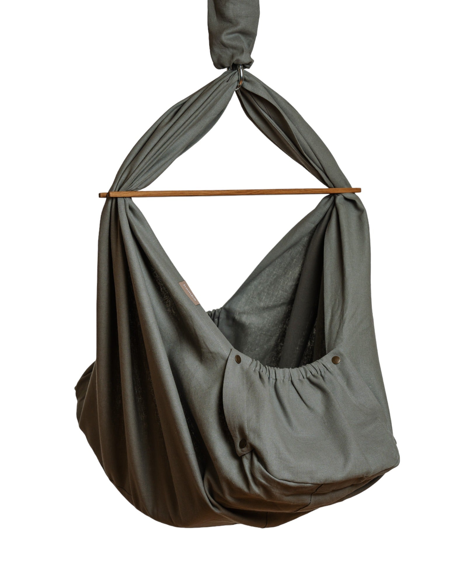 homba® baby hanging cradle linen grey